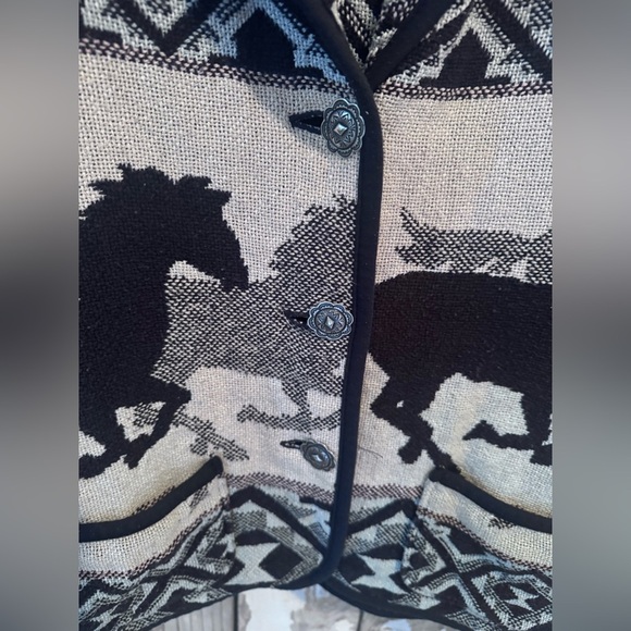 Horse Cardigan KOKOPELLI New Mexico Collection Size Large Southwestern Pattern - Picture 4 of 9